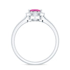 1.6 Carat Pear Shape Pink Tourmaline Ring with Diamond Halo AAA - Rosec Jewels