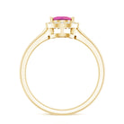 1.6 Carat Pear Shape Pink Tourmaline Ring with Diamond Halo AAA - Rosec Jewels