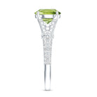 Peridot Solitaire Engagement Ring with Moissanite in Split Shank AAA - Rosec Jewels