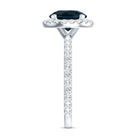 8MM London Blue Topaz Classic Engagement Ring with Diamond AAA - Rosec Jewels