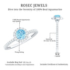 Rosec Jewels-Genuine Blue Aquamarine Ring with Diamond Accent