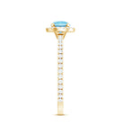 Rosec Jewels-Genuine Blue Aquamarine Ring with Diamond Accent