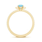 Rosec Jewels-Genuine Blue Aquamarine Ring with Diamond Accent