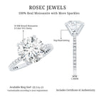 Certified Moissanite 10 MM Round Cut Engagement Ring D-VS1 - Rosec Jewels