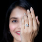 Certified Moissanite 10 MM Round Cut Engagement Ring D-VS1 - Rosec Jewels