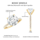 Certified Moissanite 10 MM Round Cut Engagement Ring D-VS1 - Rosec Jewels