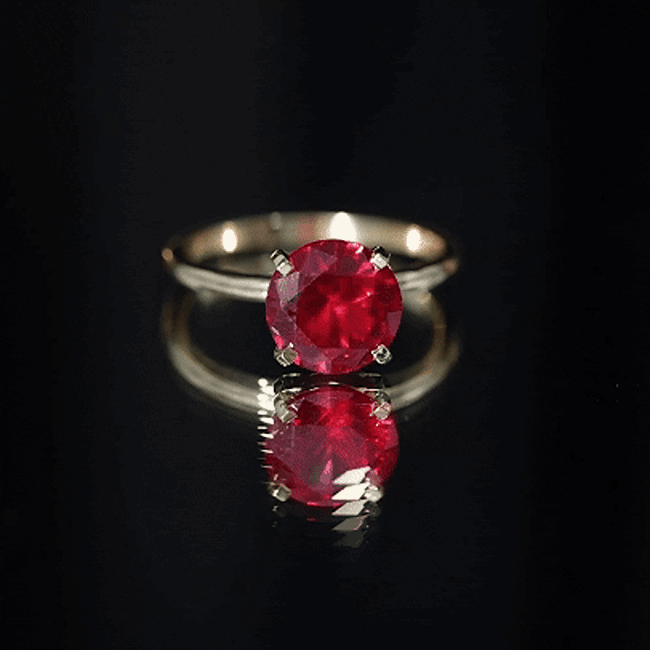 Solitaire Lab Grown 5 Carat Ruby Engagement Ring with Certificate AAAA - Rosec Jewels