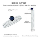 Rosec Jewels-Natural Half Carat Blue Sapphire and Diamond Engagement Ring Set
