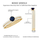 Rosec Jewels-Natural Half Carat Blue Sapphire and Diamond Engagement Ring Set