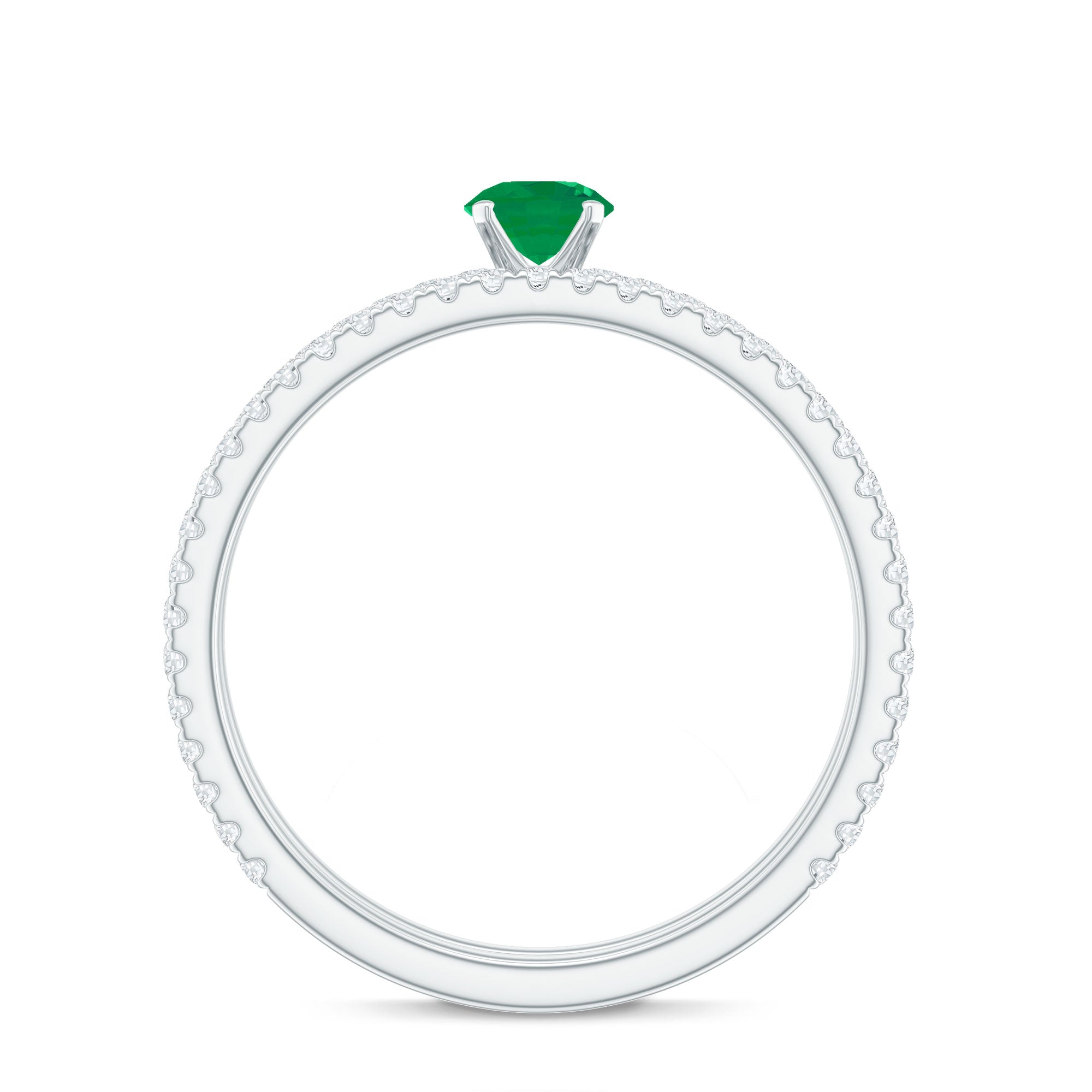 0.4 Carat Minimal Emerald Diamond Wedding Engagement Ring Set of 2 AAA - Rosec Jewels
