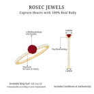 Natural Ruby Promise Ring with Diamond for Women AAA - Rosec Jewels