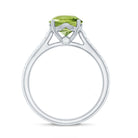 Natural 2 Carat Round Peridot Engagement Ring with Diamond AAA - Rosec Jewels