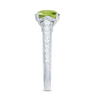 Natural 2 Carat Round Peridot Engagement Ring with Diamond AAA - Rosec Jewels