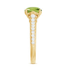 Natural 2 Carat Round Peridot Engagement Ring with Diamond AAA - Rosec Jewels