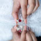 2.3 Carat Lab Created Ruby Bridal Ring Set with Moissanite AAAA - Rosec Jewels