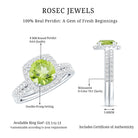 Natural 2 Carat Peridot Engagement Ring with Wedding Band AAA - Rosec Jewels