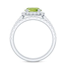 Natural 2 Carat Peridot Engagement Ring with Wedding Band AAA - Rosec Jewels