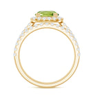 Natural 2 Carat Peridot Engagement Ring with Wedding Band AAA - Rosec Jewels