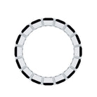 Princess Cut Black Onyx Wedding Band in Shared Prong Setting AAA - Rosec Jewels