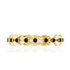 Nature Inspired Black Onyx Leaf Wedding Band for Women AAA - Rosec Jewels
