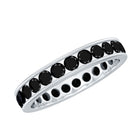 2.75 CT Channel Set Black Spinel Eternity Ring AAA - Rosec Jewels