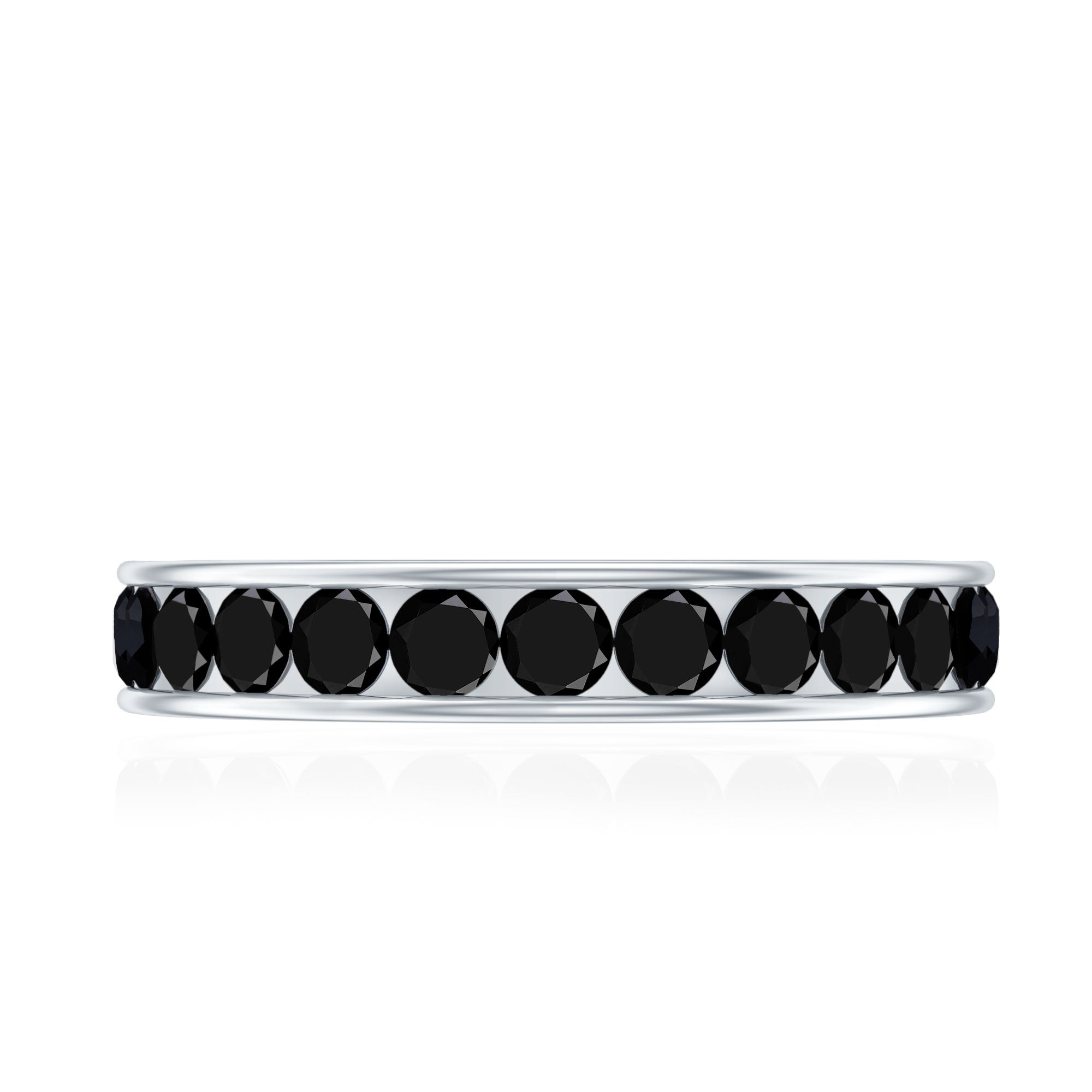 Rosec Jewels-2.75 CT Channel Set Black Spinel Eternity Ring