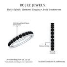 Rosec Jewels-Natural Channel Set Black Spinel Eternity Ring for Anniversary