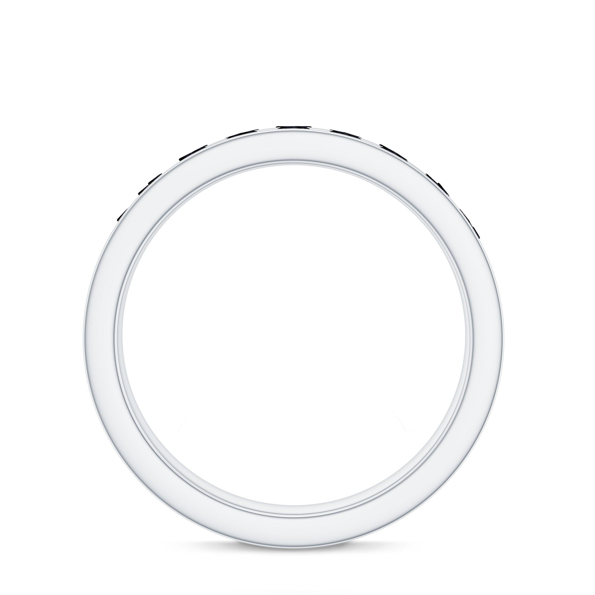Rosec Jewels-Natural Channel Set Black Spinel Eternity Ring for Anniversary