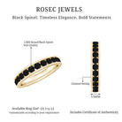 Rosec Jewels-Natural Channel Set Black Spinel Eternity Ring for Anniversary