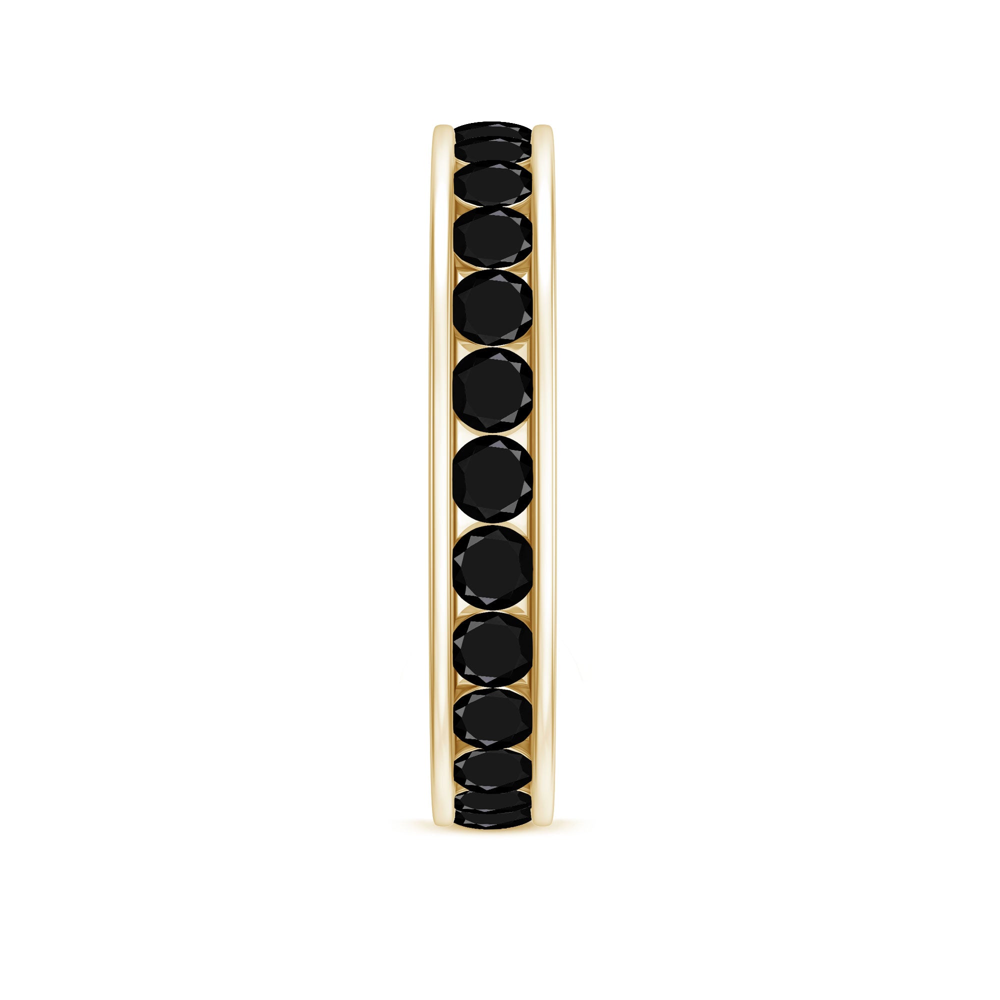 Rosec Jewels-Natural Channel Set Black Spinel Eternity Ring for Anniversary