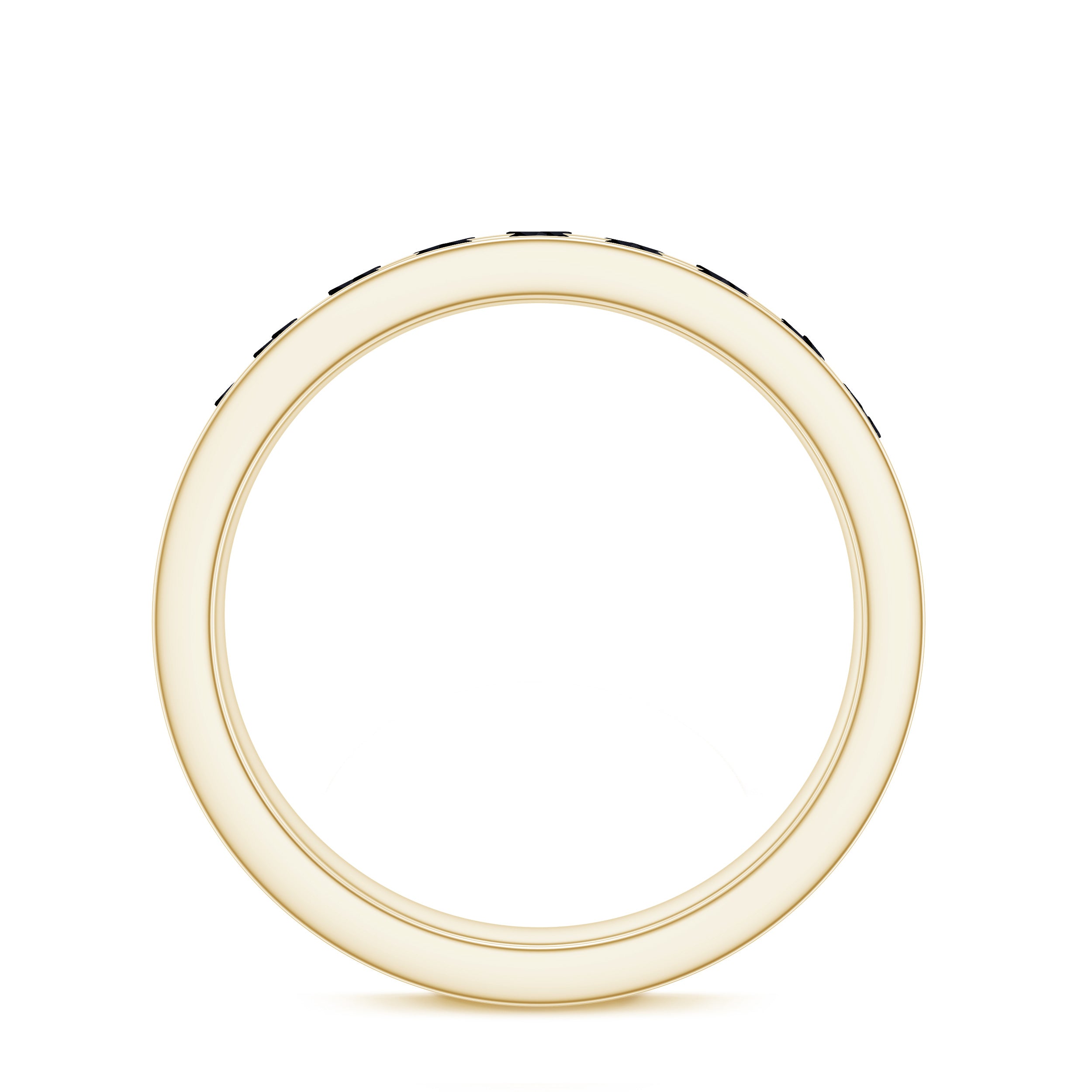Rosec Jewels-Natural Channel Set Black Spinel Eternity Ring for Anniversary