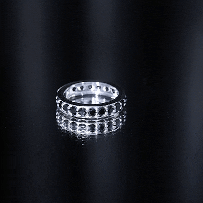 2.25 CT Black Spinel Eternity Band Ring AAA - Rosec Jewels