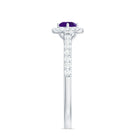 Rosec Jewels-Real Amethyst Promise Ring with Diamond Halo