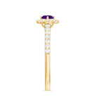 Rosec Jewels-Real Amethyst Promise Ring with Diamond Halo