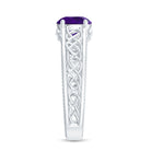 Rosec Jewels-Vintage Looking 1.2 Carat Amethyst Celtic Engagement Ring with Surprise Diamond