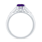 Rosec Jewels-Vintage Looking 1.2 Carat Amethyst Celtic Engagement Ring with Surprise Diamond