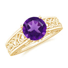 Rosec Jewels-Vintage Looking 1.2 Carat Amethyst Celtic Engagement Ring with Surprise Diamond