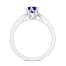 Minimal Amethyst Engagement Ring with Diamond AAA - Rosec Jewels