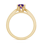 Minimal Amethyst Engagement Ring with Diamond AAA - Rosec Jewels