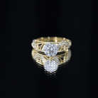 Rosec Jewels-Round Cut Moissanite Vintage Engagement Ring With Diagonal Prongs