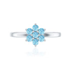 Real Aquamarine Flower Cluster Ring for Women AAA - Rosec Jewels