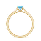 Certified Real Aquamarine Solitaire Ring with Diamond Side Stones AAA - Rosec Jewels
