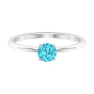 1/2 CT Solitaire Swiss Blue Topaz Ring for Her Swiss Blue Topaz - ( AAA ) - Quality - Rosec Jewels