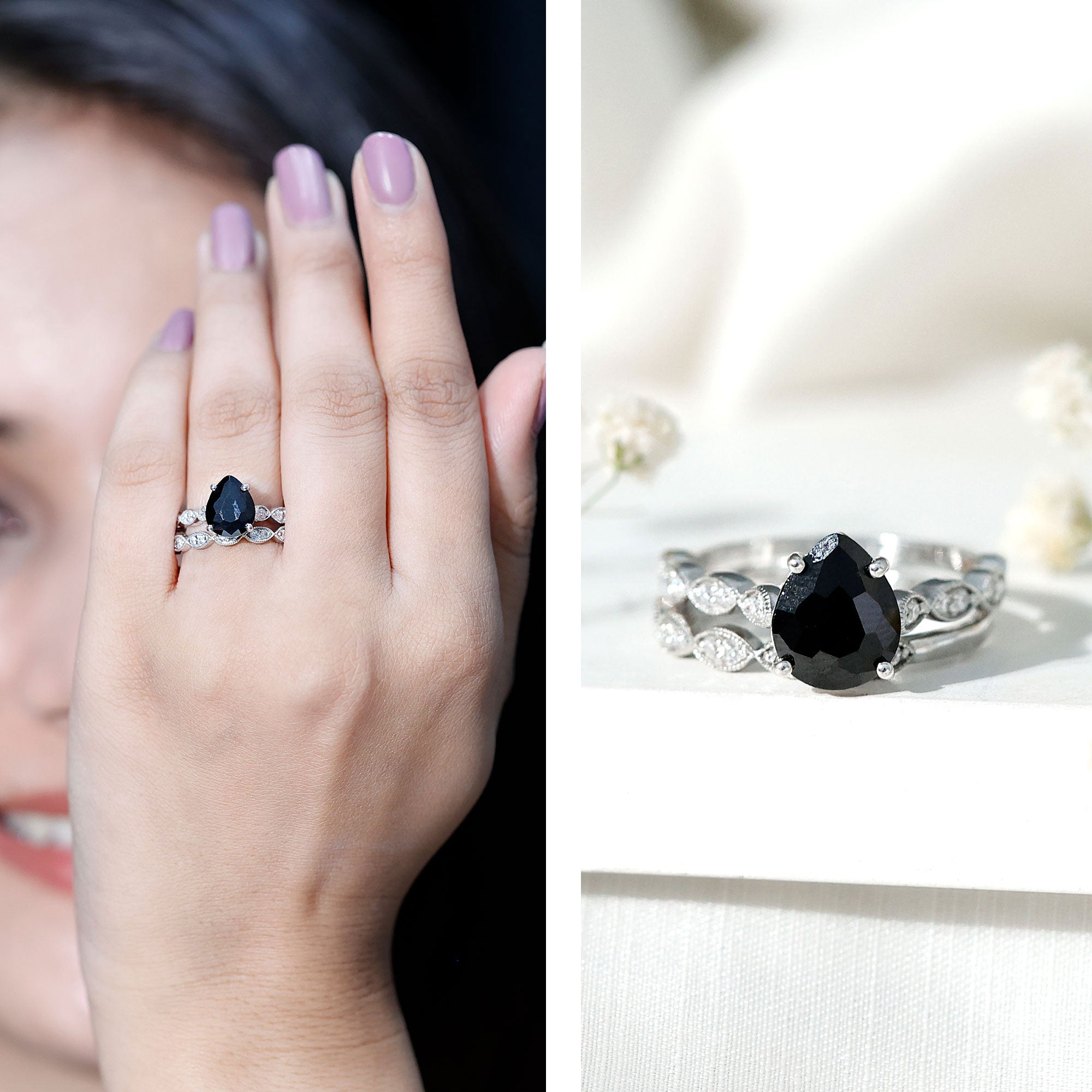Certified 4.8 Carat Lab Grown Black Diamond Engagement Ring with