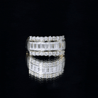 Certified Moissanite Wide Wedding Band Ring D-VS1 - Rosec Jewels