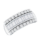 Certified Moissanite Wide Wedding Band Ring D-VS1 - Rosec Jewels