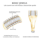 Certified Moissanite Wide Wedding Band Ring D-VS1 - Rosec Jewels