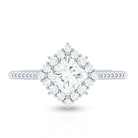 5 mm Princess Cut Moissanite Vintage Inspired Ring D-VS1 - Rosec Jewels