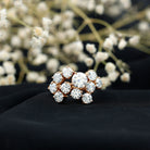 Certified Round Moissanite Cluster Engagement Ring for Women D-VS1 - Rosec Jewels