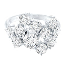 Certified 4 Carat Round Moissanite Cluster Engagement Ring for Women D-VS1 - Rosec Jewels